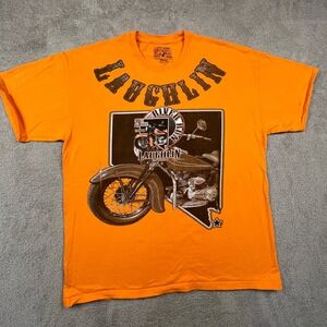 Laughlin River Run Motorcycle T-Shirt XL Orange 2011 Biker Tee Hanes Outlaw Ride